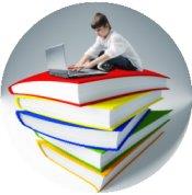 Boy on books 