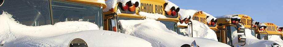 Snow covered school buses Snow covered school buses
