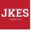 JKES white lettering on a red background 